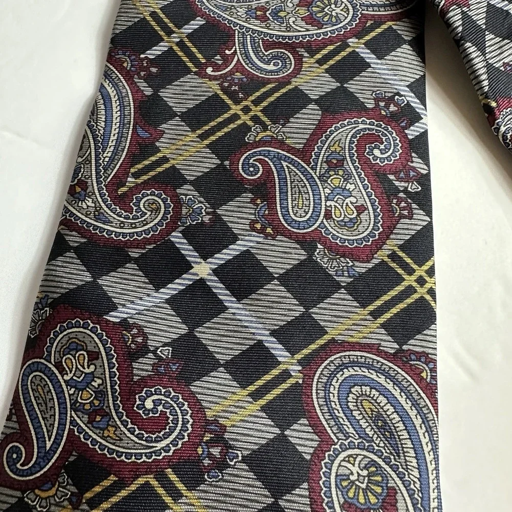 Stafford Mens 100% Silk Paisley Traditional‎ Neck Tie Multicolor Preppy Work